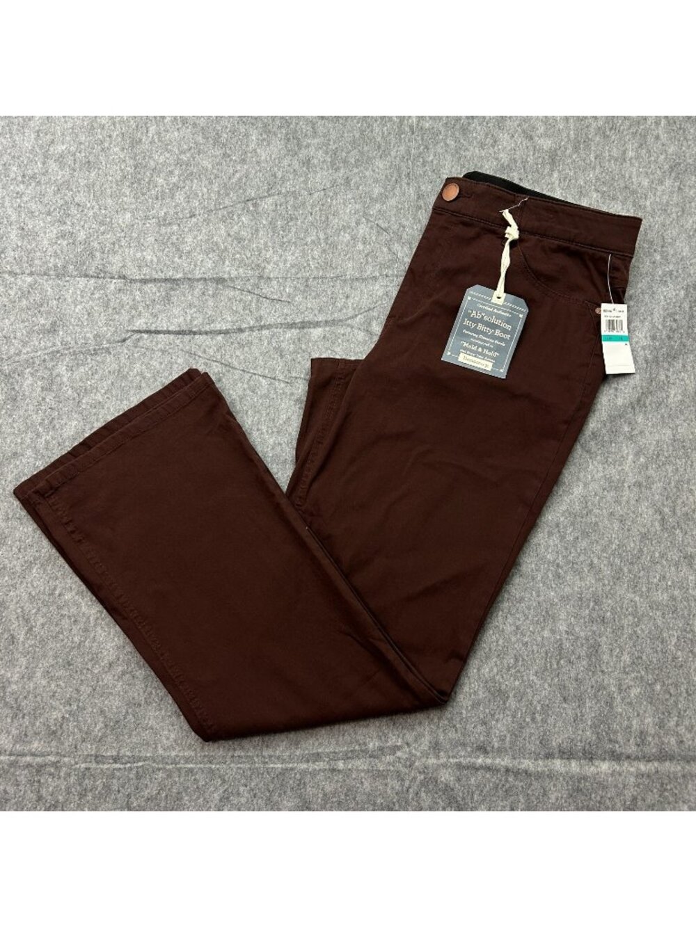 Democracy Ab Solution Itty Bitty Boot Cut Jeans Women's Size 16 Brown NWT